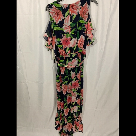 NWT $178 Eliza J Floral Chiffon Cold Shoulder Maxi Dress [‎ SZ 18W ] - Picture 6 of 8